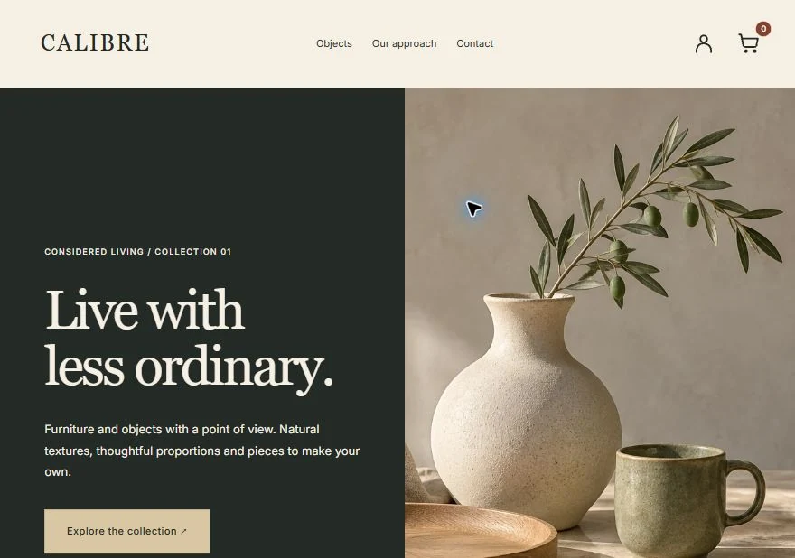 Calibre storefront design