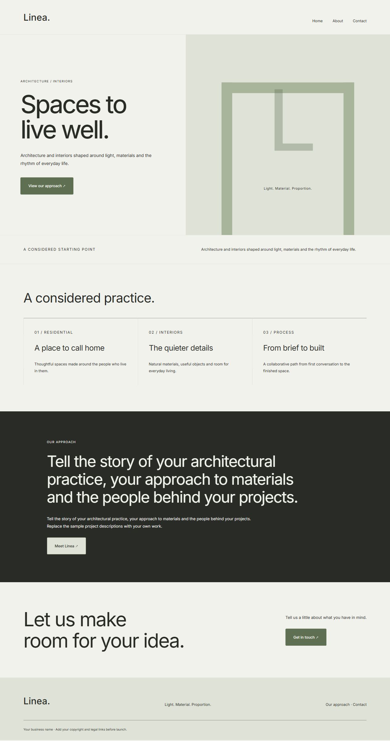 Linea website design preview