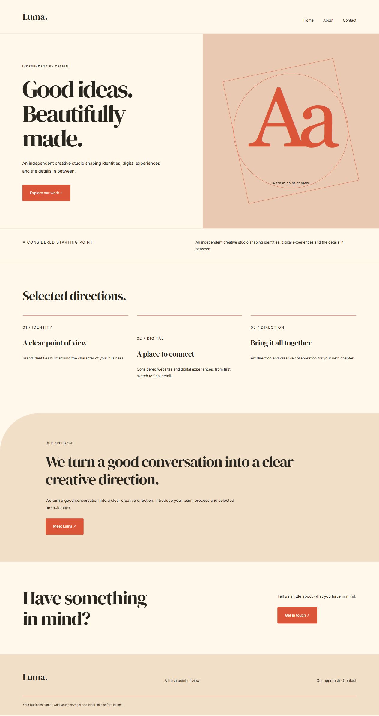Luma website design preview