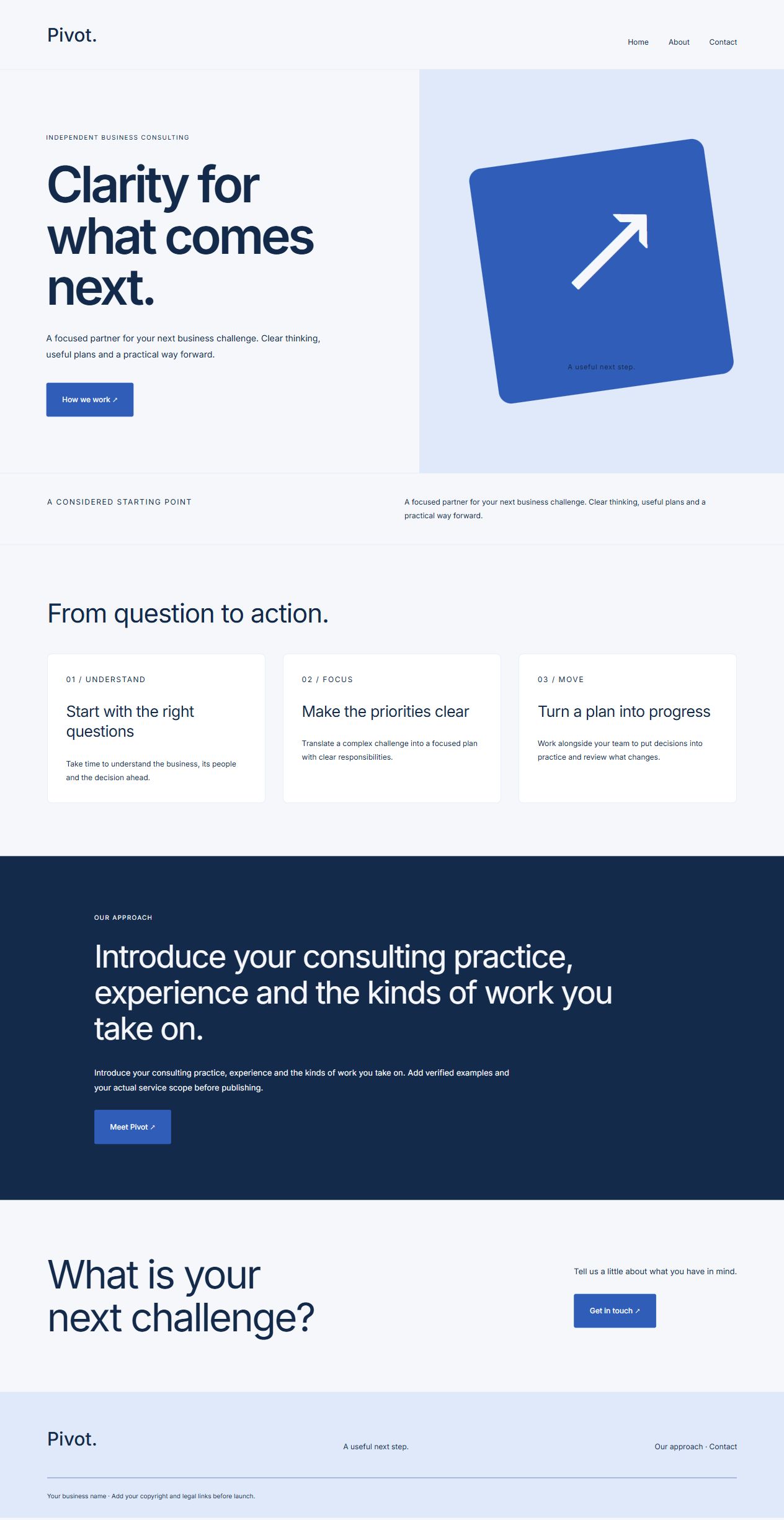Pivot website design preview