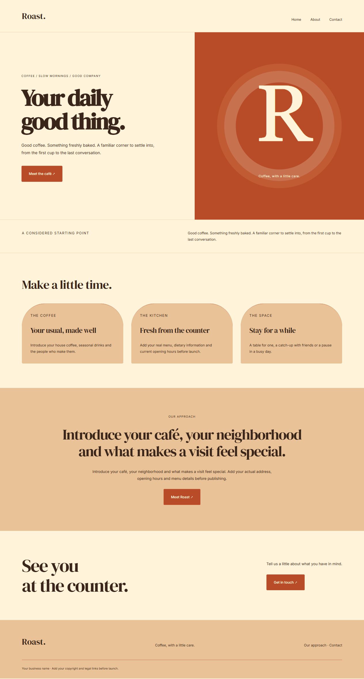 Roast website design preview