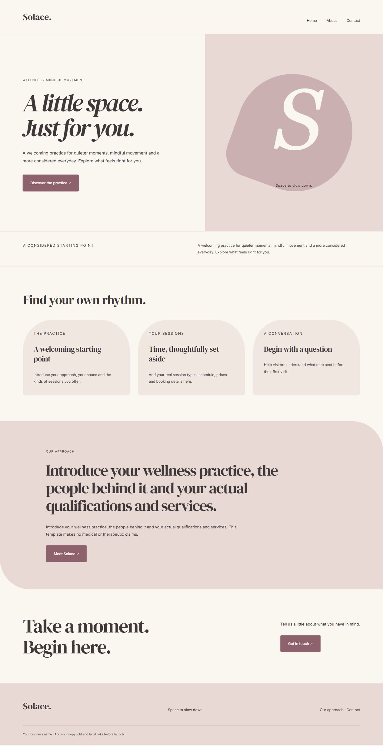 Solace website design preview